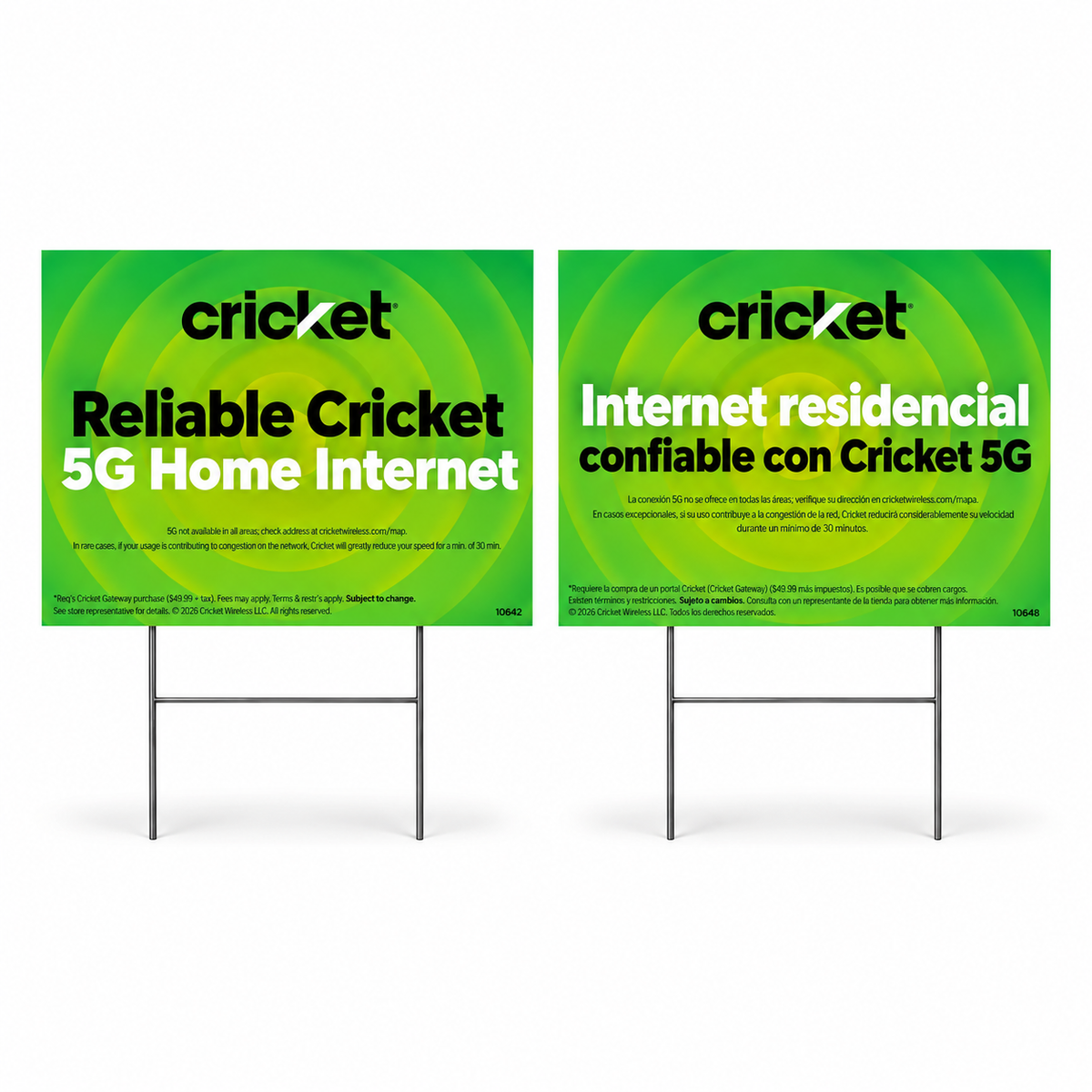 Cricket Home Internet Promotional Yard Sign