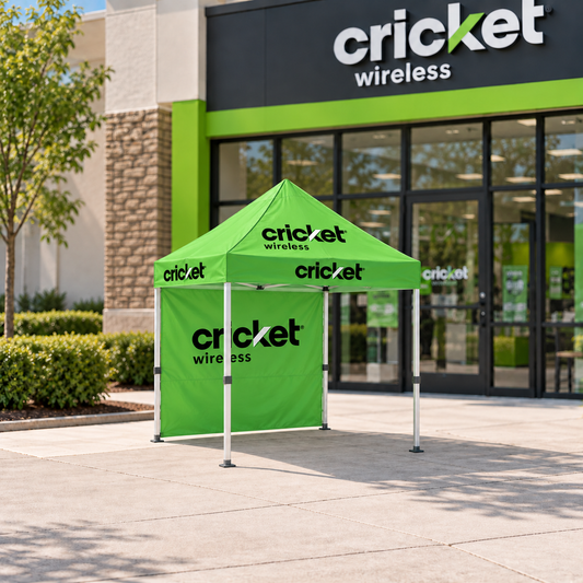 5×5 ft Cricket Wireless Tent with Canopy & Backdrop