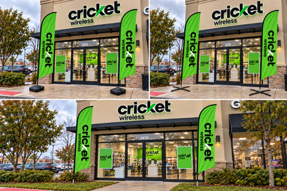 13 ft Cricket Wireless Advertising Feather Flag