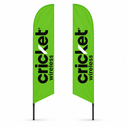 13 ft Cricket Wireless Advertising Feather Flag