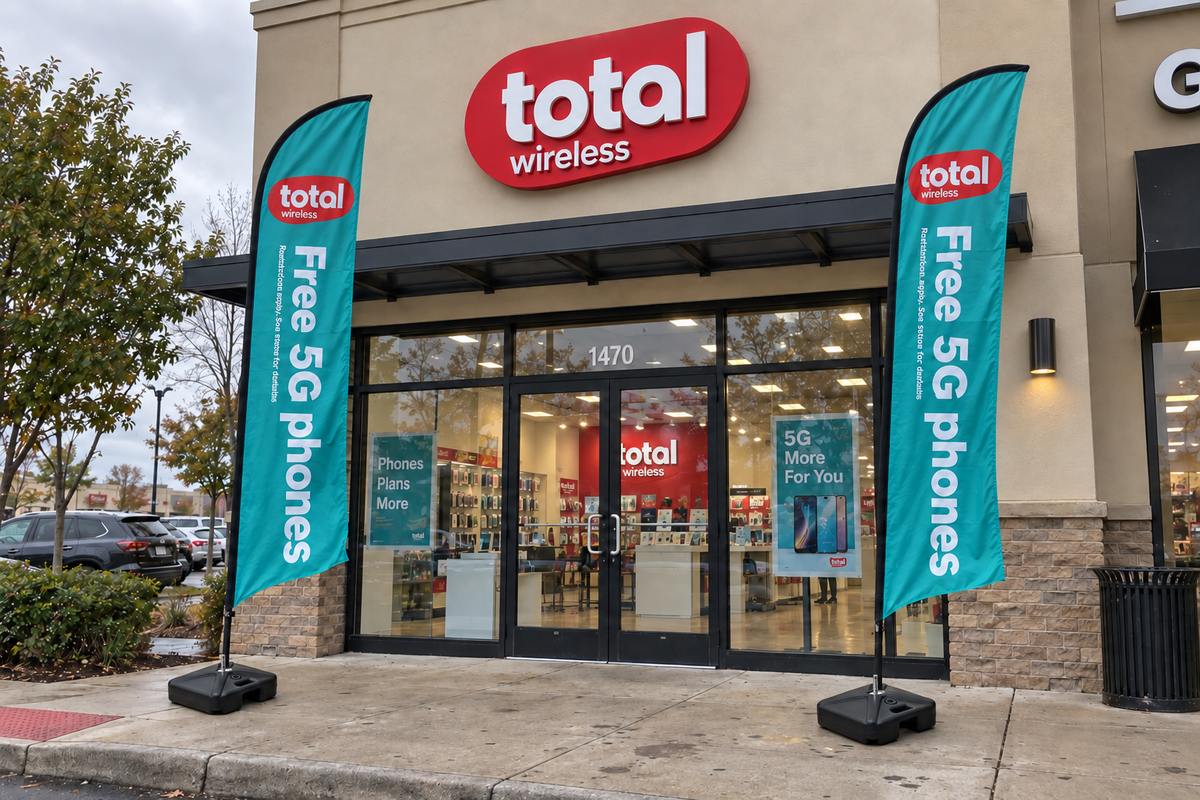 13 ft Total Wireless Advertising Feather Flag