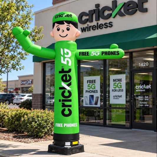 12 ft Cricket Wireless Waving Man – Free 5G Phone