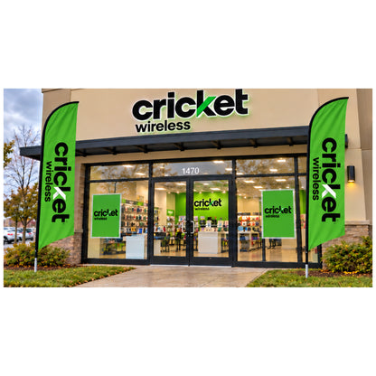 13 ft Cricket Wireless Advertising Feather Flag