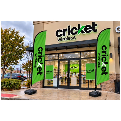 13 ft Cricket Wireless Advertising Feather Flag