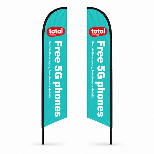 13 ft Total Wireless Advertising Feather Flag