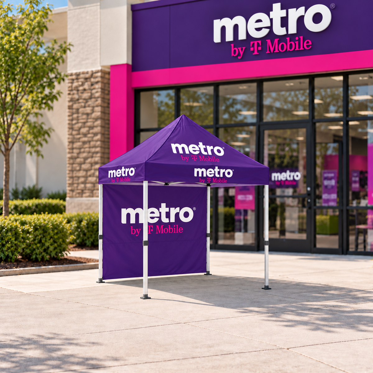 5×5 ft Metro by T-Mobile Tent with Canopy & Backdrop