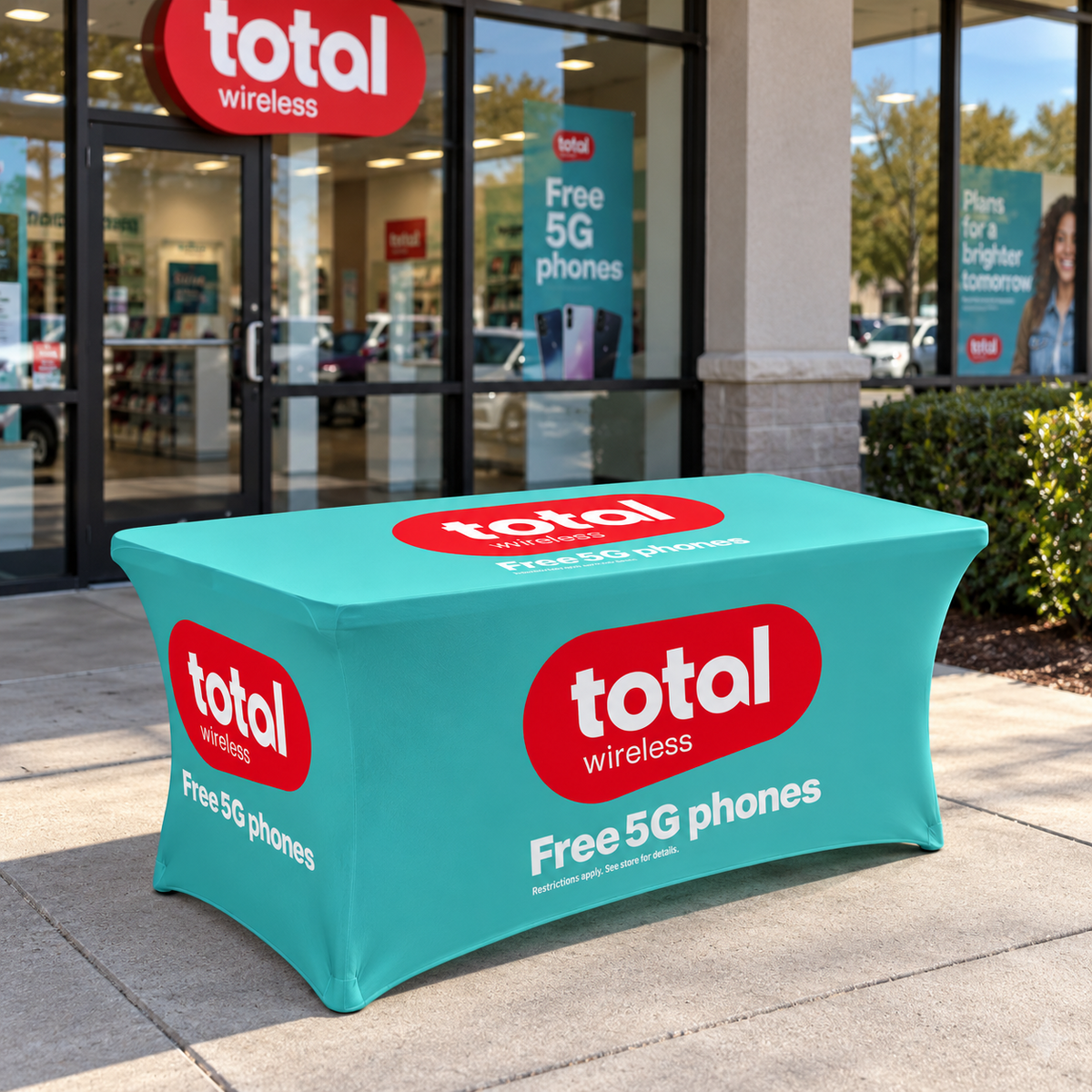 6 ft Total Wireless 5G Stretch Table Cover - Total Wireless promotional product photo